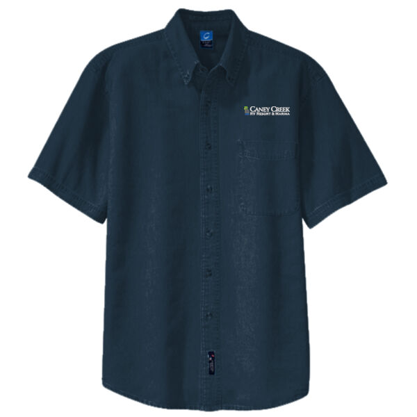 Optional Logo - Short Sleeve Value Denim Shirt Thumbnail