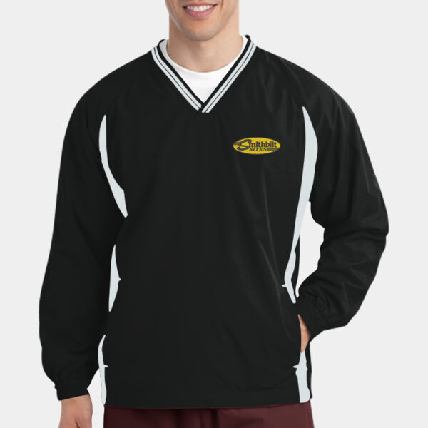 Optional Logo - Tipped V Neck Raglan Wind Shirt Thumbnail
