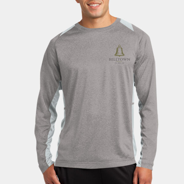Optional Logo  - Long Sleeve Heather Colorblock Contender  Tee Thumbnail