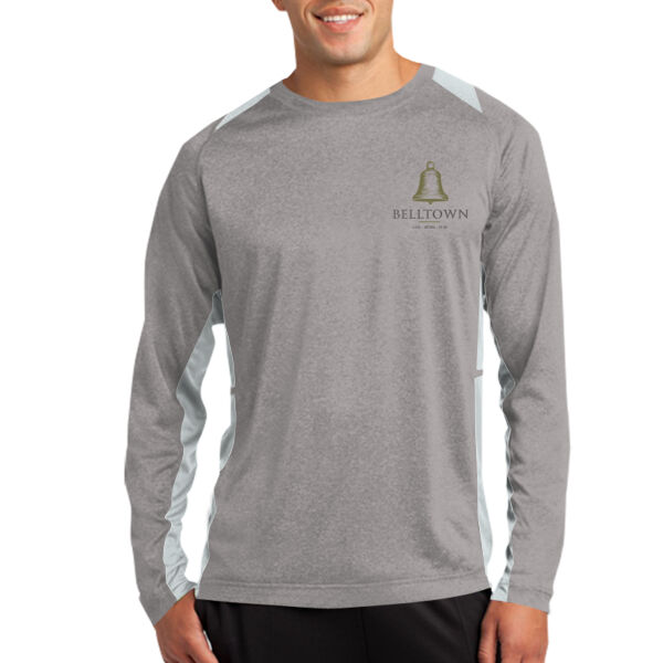 Optional Logo  - Long Sleeve Heather Colorblock Contender  Tee Thumbnail