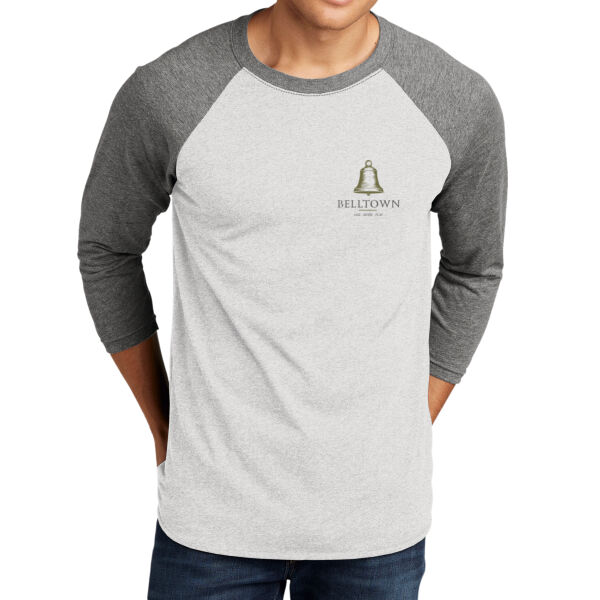 Optional Logo  - Unisex Tri Blend 3/4 Sleeve Raglan Tee Thumbnail