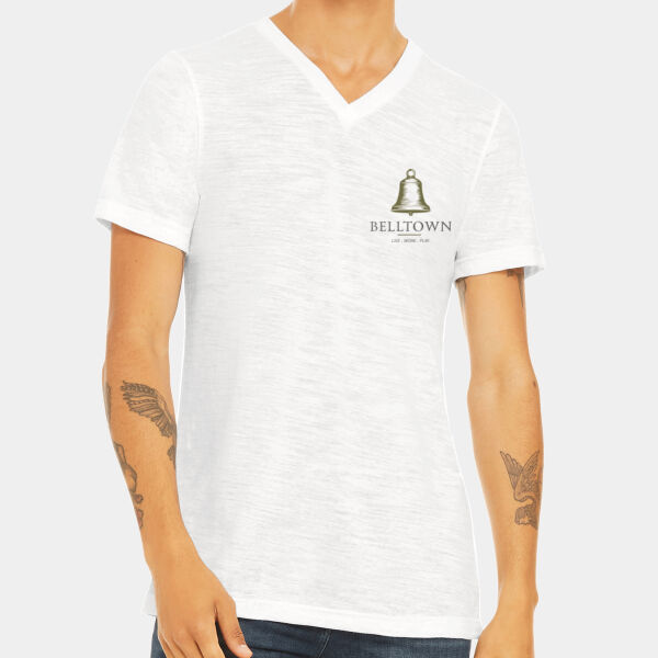 Optional Logo  - Unisex Textured Jersey V Neck Tee Thumbnail