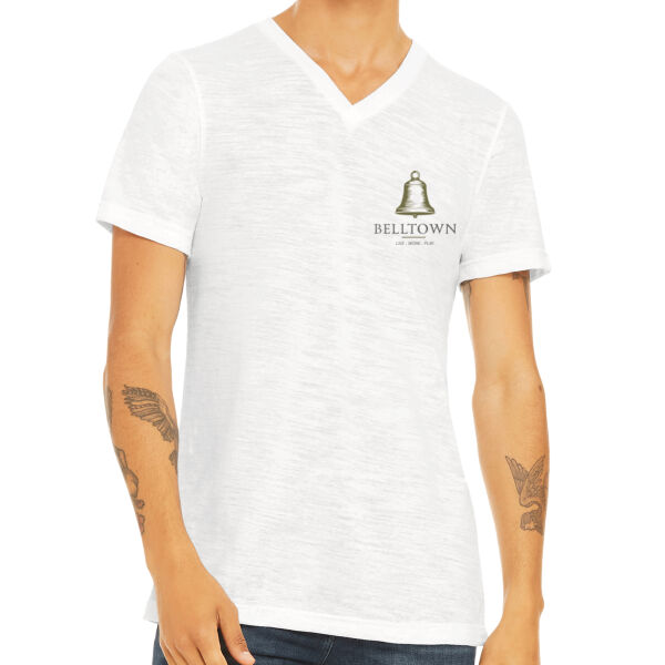 Optional Logo  - Unisex Textured Jersey V Neck Tee Thumbnail