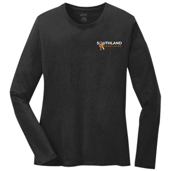 Optional Logo - Ladies Long Sleeve Core Cotton Tee Thumbnail