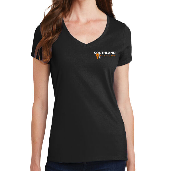 Optional Logo - Ladies Fan Favorite V Neck Tee Thumbnail