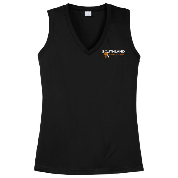 Optional Logo - Ladies Sleeveless PosiCharge ® Competitor™ V Neck Tee Thumbnail