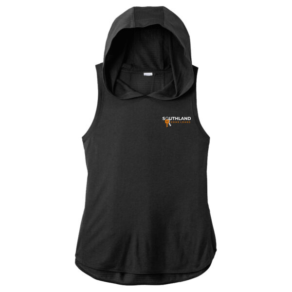 Optional Logo - Ladies PosiCharge ® Tri Blend Wicking Draft Hoodie Tank Thumbnail