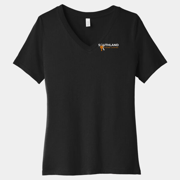 Optional Logo - Women's Relaxed Jersey Short Sleeve V Neck Tee Thumbnail