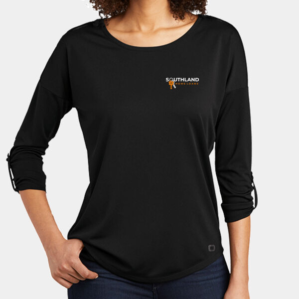 Optional Logo - Ladies Gravitate Scoop 3/4 Sleeve Thumbnail