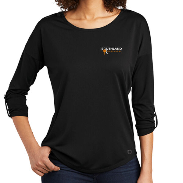 Optional Logo - Ladies Gravitate Scoop 3/4 Sleeve Thumbnail