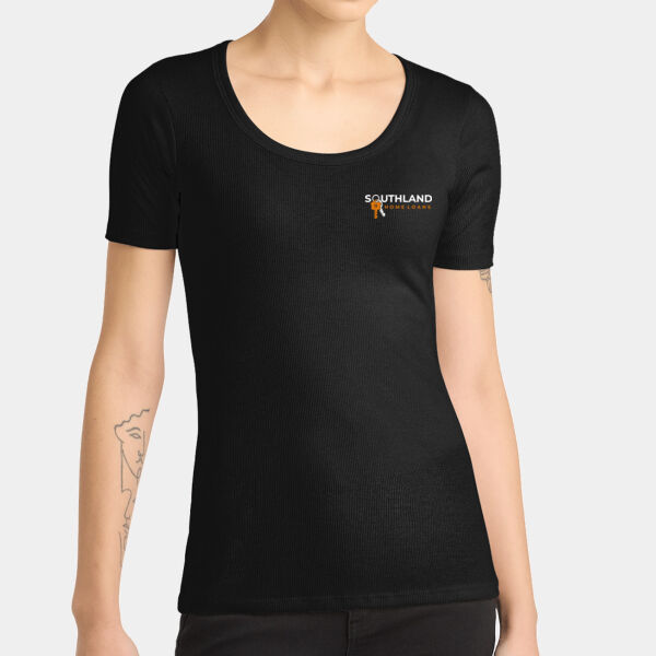 Optional Logo - Women's V.I.T. Rib Scoop Neck Tee Thumbnail