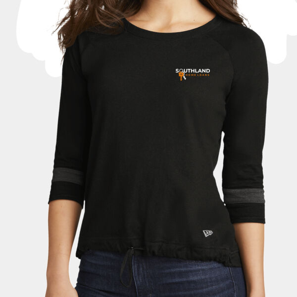 Optional Logo - Ladies Tri Blend 3/4 Sleeve Tee Thumbnail