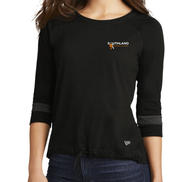 Optional Logo - Ladies Tri Blend 3/4 Sleeve Tee Thumbnail