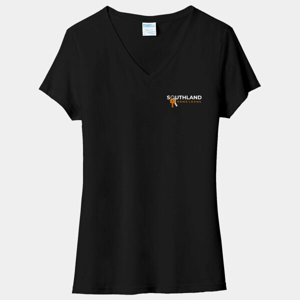 Optional Logo - Ladies Tri Blend V Neck Tee Thumbnail