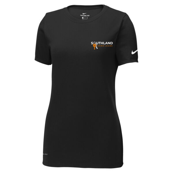 Optional Logo - Ladies Dri FIT Cotton/Poly Scoop Neck Tee Thumbnail