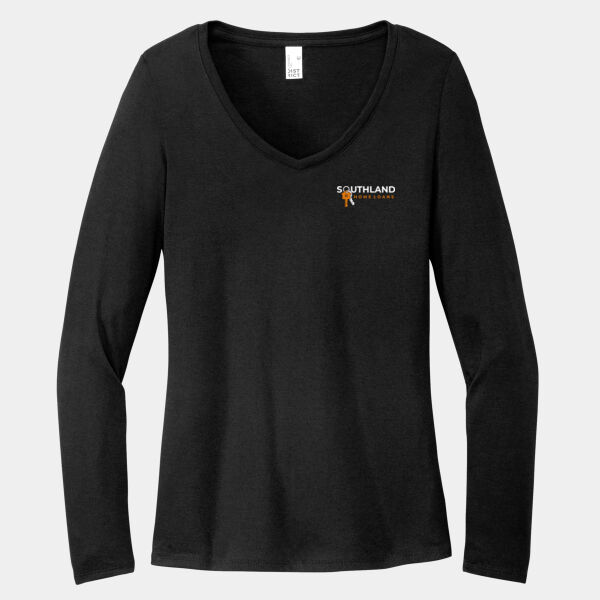 Optional Logo - Women's Perfect Tri ® Long Sleeve V Neck Tee Thumbnail