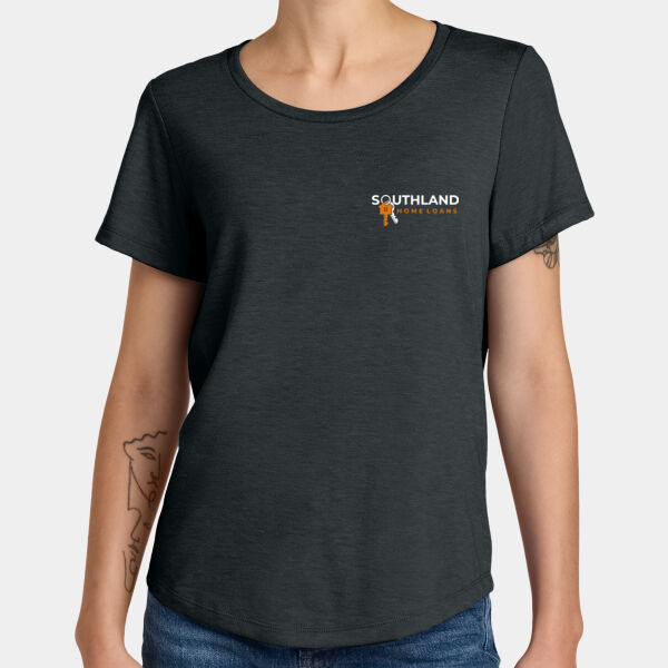 Optional Logo - Women's Relaxed Tri Blend Scoop Neck Tee Thumbnail