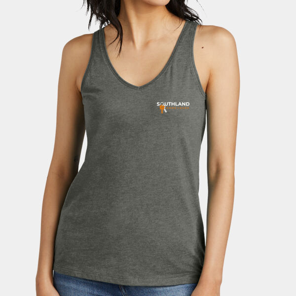 Optional Logo - Women's Perfect Blend ® CVC V Neck Tank Thumbnail