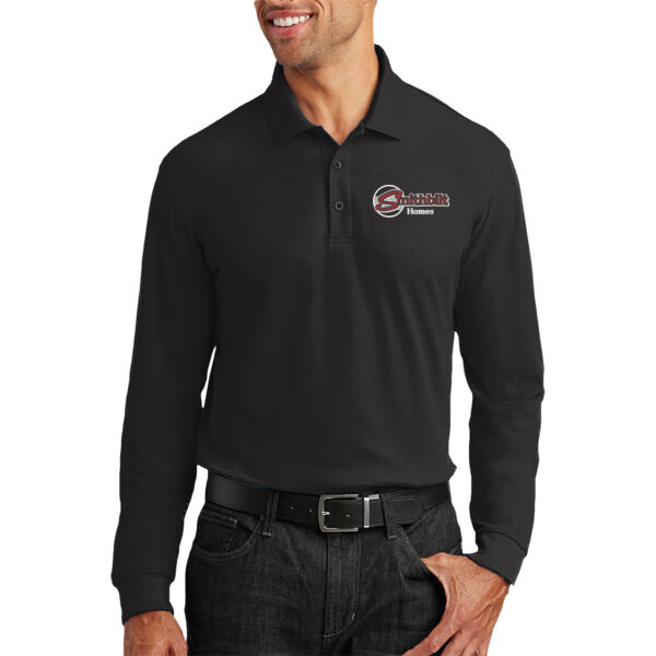 Optional Logo Embroidered - Long Sleeve Core Classic Pique Polo Thumbnail