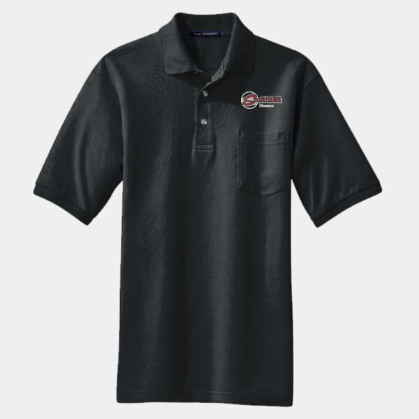 Optional Logo Embroidered - Heavyweight Cotton Pique Polo with Pocket Thumbnail