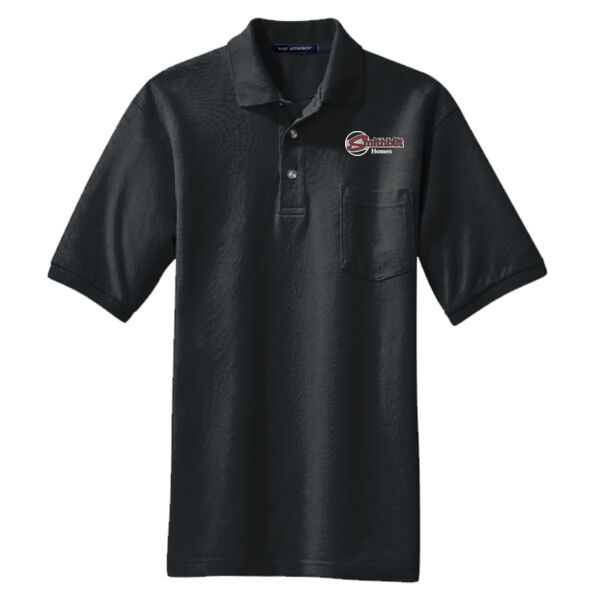 Optional Logo Embroidered - Heavyweight Cotton Pique Polo with Pocket Thumbnail