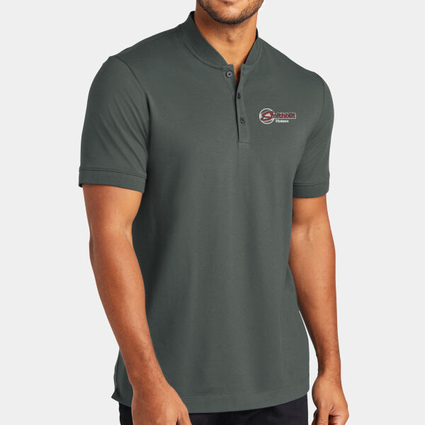 Optional Logo Embroidered - Stretch Pique Henley Thumbnail
