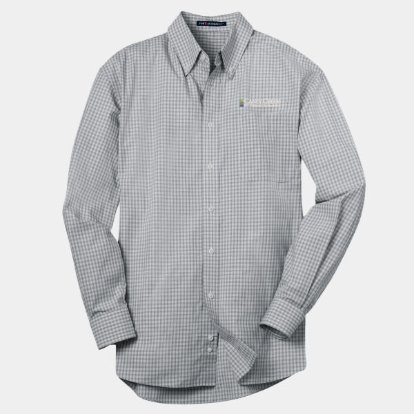 Optional Logo - Plaid Pattern Easy Care Shirt Thumbnail