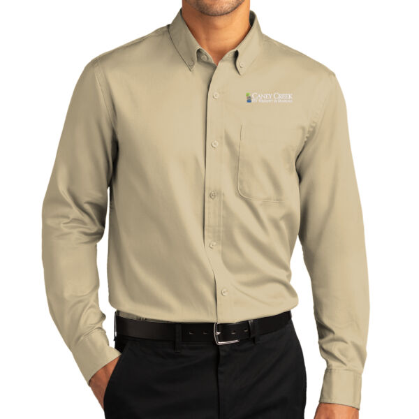 Optional Logo - Long Sleeve SuperPro React ™ Twill Shirt Thumbnail