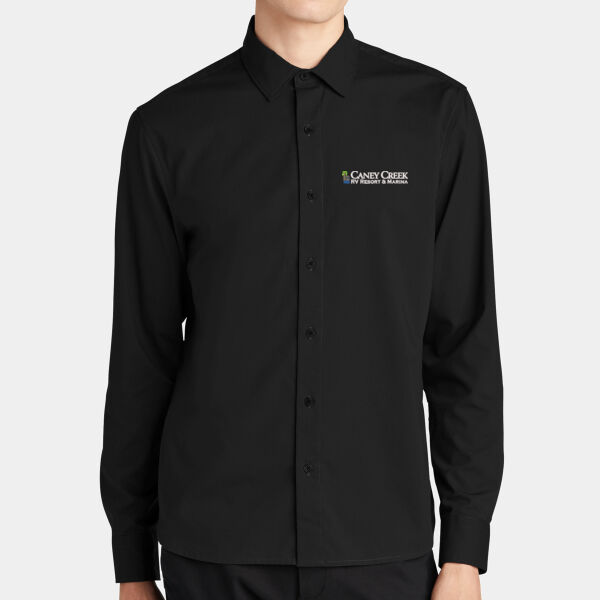 Optional Logo - Long Sleeve Stretch Woven Shirt Thumbnail