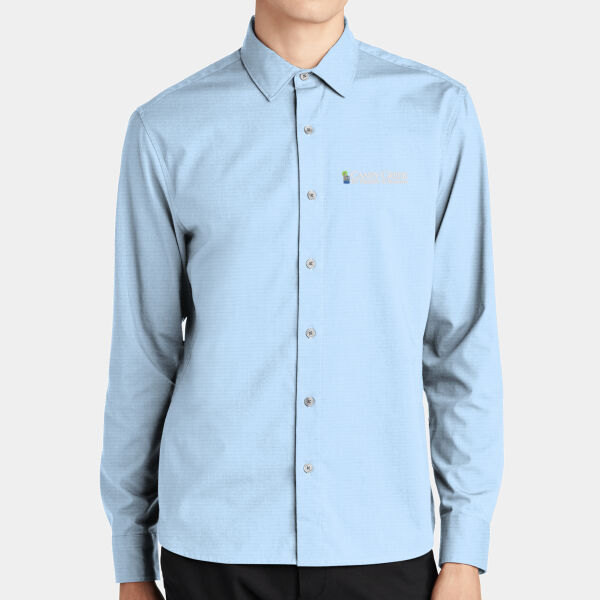 Optional Logo - Long Sleeve Stretch Woven Shirt Thumbnail