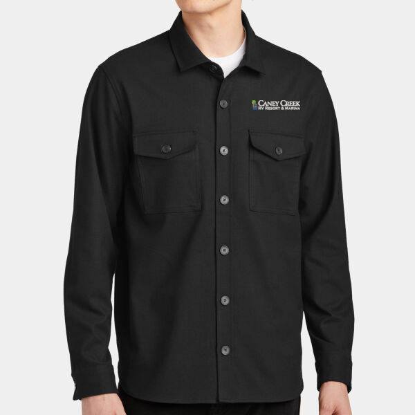 Optional Logo - Long Sleeve Twill Overshirt Thumbnail