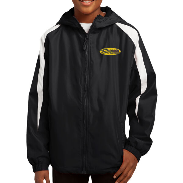 Optional Logo - Youth Fleece Lined Colorblock Jacket Thumbnail