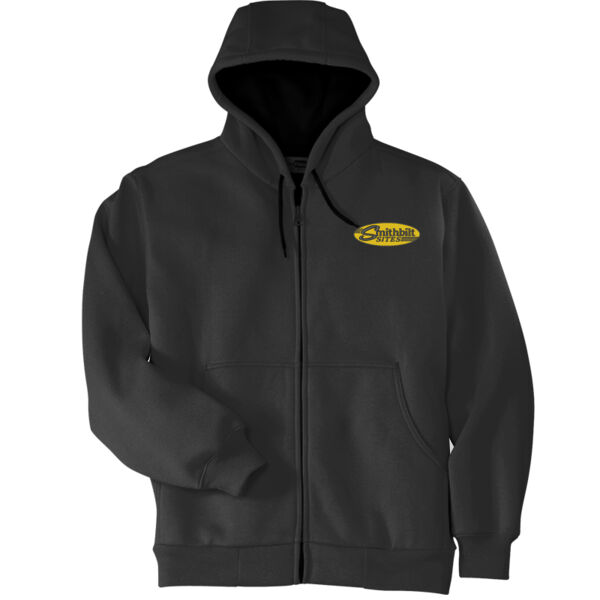 Optional Logo - Heavyweight Full Zip Hooded Sweatshirt with Thermal Lining Thumbnail