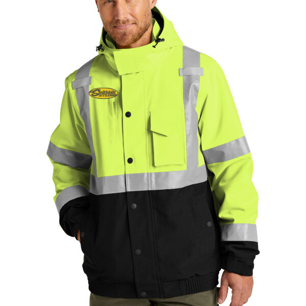 Optional Logo - Ansi 107 Class 3 Waterproof Insulated Ripstop Bomber Jacket Thumbnail