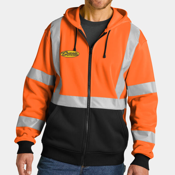 Optional Logo - A107 Class 3 Heavy Duty Fleece Full Zip Hoodie Thumbnail