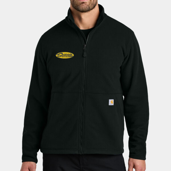 Optional Logo - Textured Full Zip Fleece Jacket Thumbnail