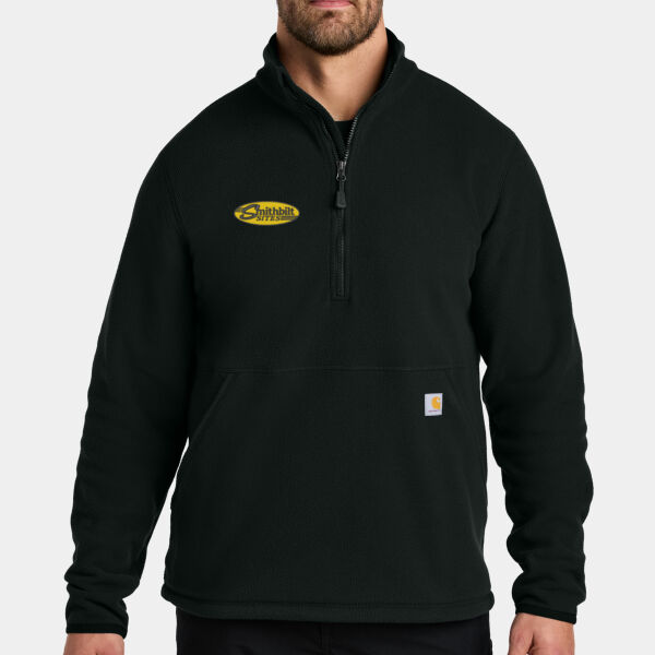 Optional Logo - Textured 1/2 Zip Fleece Jacket Thumbnail
