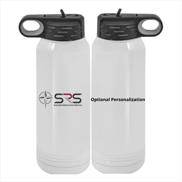 Optional Logo - Custom 30 oz. NO MIMINUM White Stainless Steel Vacuum Insulated Water Bottle Thumbnail