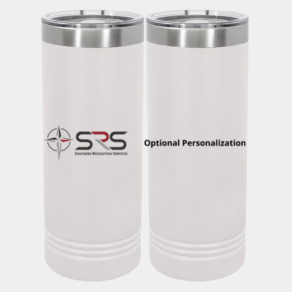 Optional Logo - 22 oz Stainless White Skinny Tumbler with Slider Lid Thumbnail