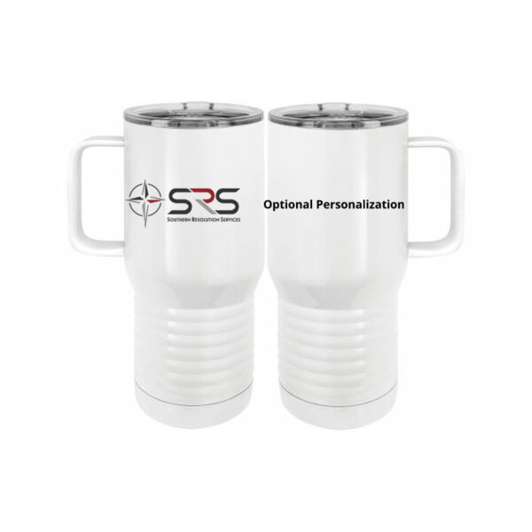 Optional Logo - 20 oz. Insulated Stainless White Travel Mug w/Slider Lid Thumbnail