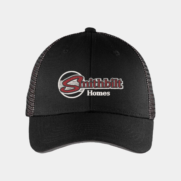 Optional Logo - Double Mesh Snapback Sandwich Bill Cap Thumbnail