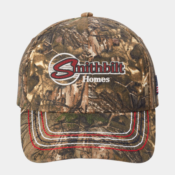 Optional Logo - Americana Contrast Stitch Camouflage Cap Thumbnail