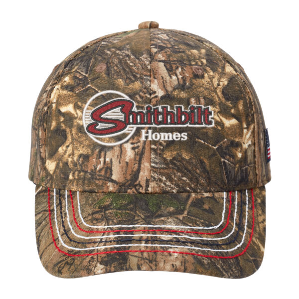 Optional Logo - Americana Contrast Stitch Camouflage Cap Thumbnail