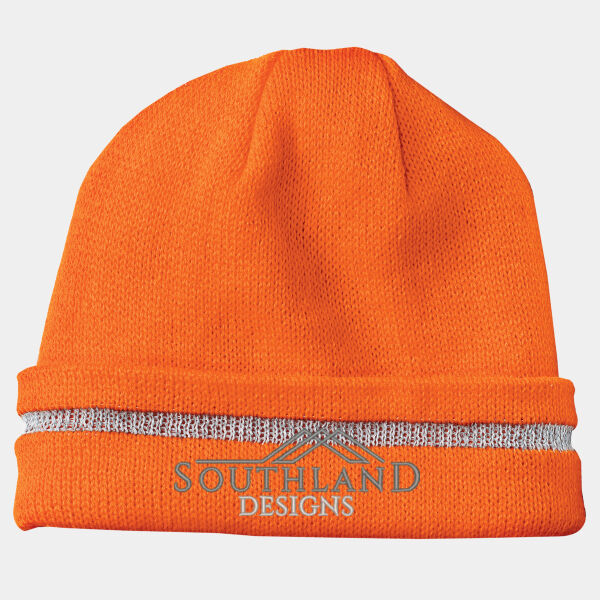 Optional Logo - Enhanced Visibility Beanie with Reflective Stripe Thumbnail
