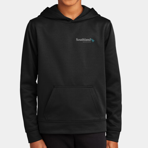Optional Logo - Youth Performance Fleece Pullover Hooded Sweatshirt Thumbnail