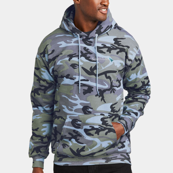Optional Logo - Core Fleece Camo Pullover Hooded Sweatshirt Thumbnail