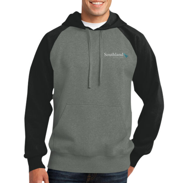 Optional Logo - Raglan Colorblock Pullover Hooded Sweatshirt Thumbnail