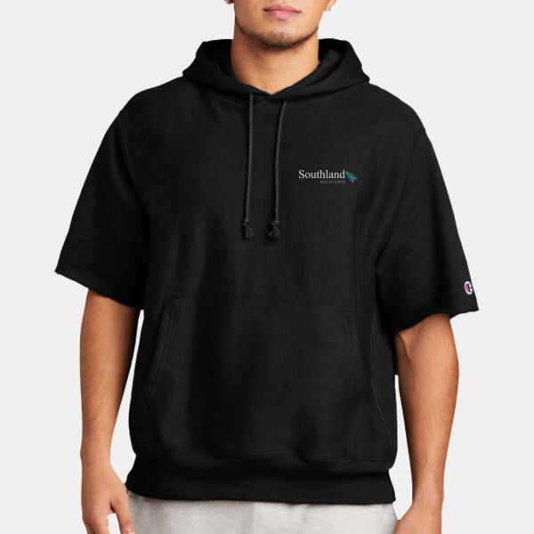 Optional Logo - Reverse Weave ® Short Sleeve Hooded Sweatshirt Thumbnail