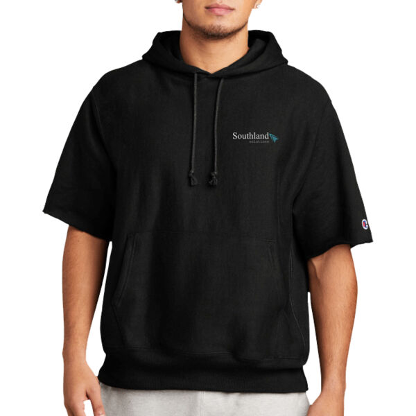 Optional Logo - Reverse Weave ® Short Sleeve Hooded Sweatshirt Thumbnail