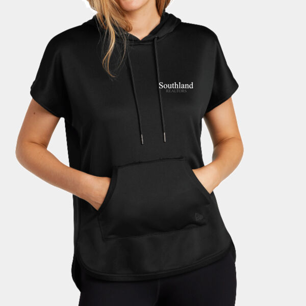 Optional Logo - Ladies Performance Terry Short Sleeve Hoodie Thumbnail